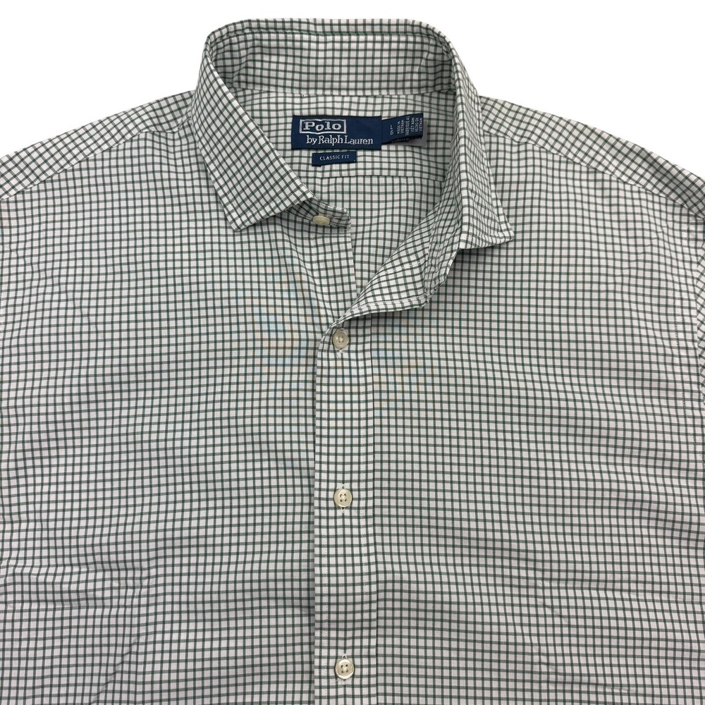 Polo Ralph Lauren Shirt Mens L Green Check Gingham Long Sleeve Button Up NWT